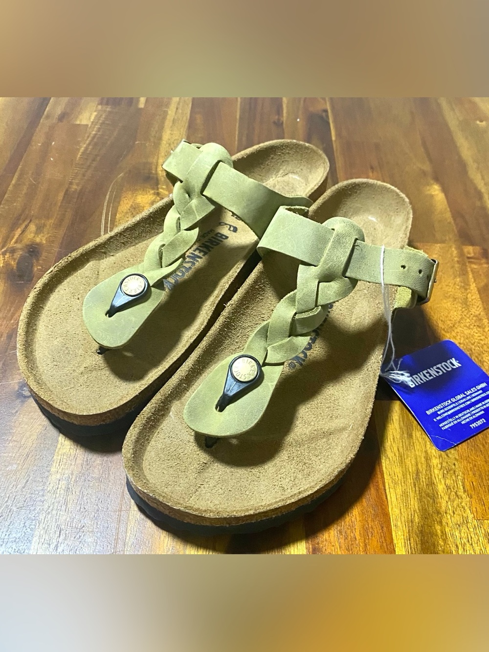 Birkenstock Olive Green Braided Thong Sandals